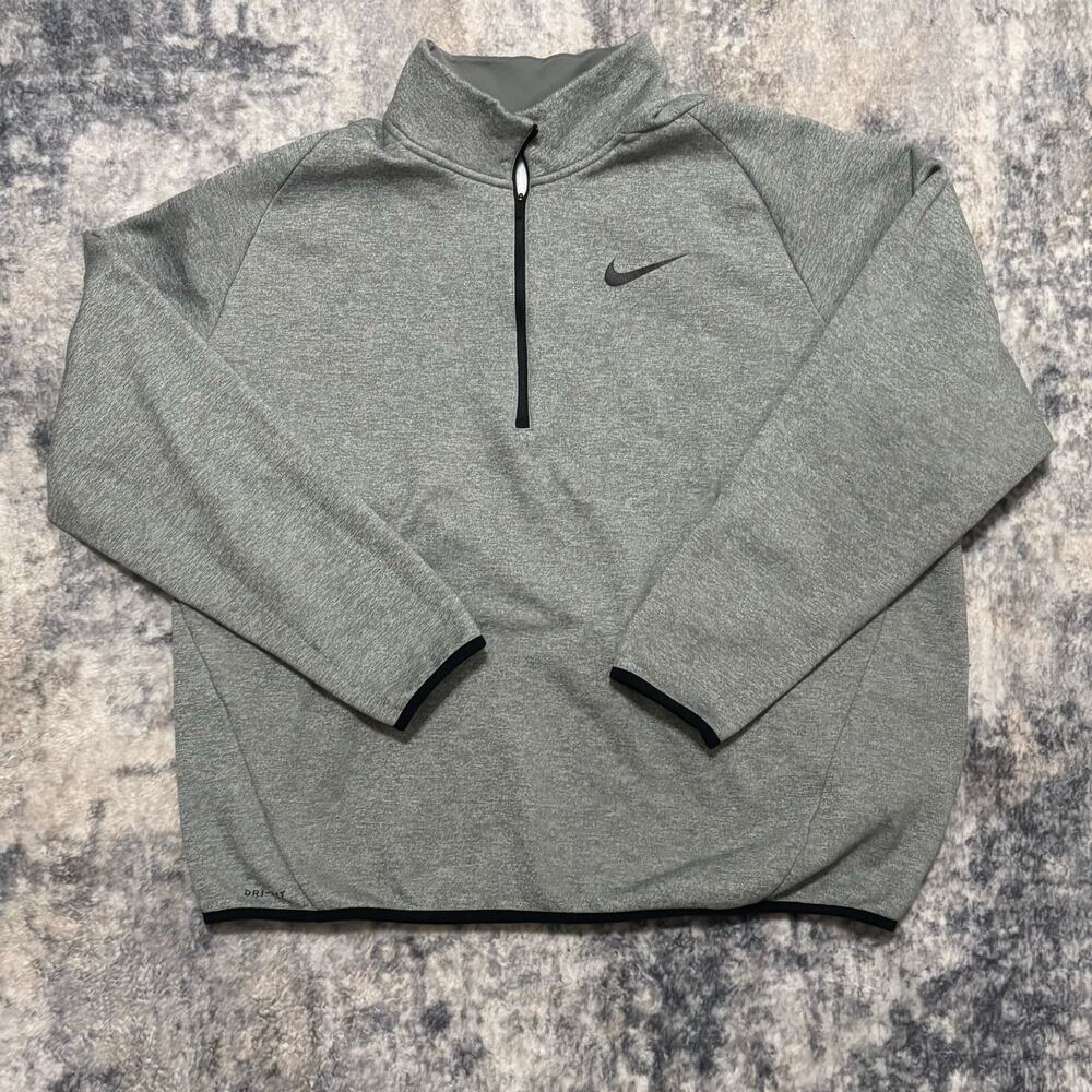 Nike Dri-FIT Thick 1/4 Zip Pullover Gray XXL